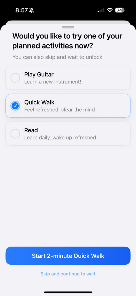 DistractionFree Nudge Interface
